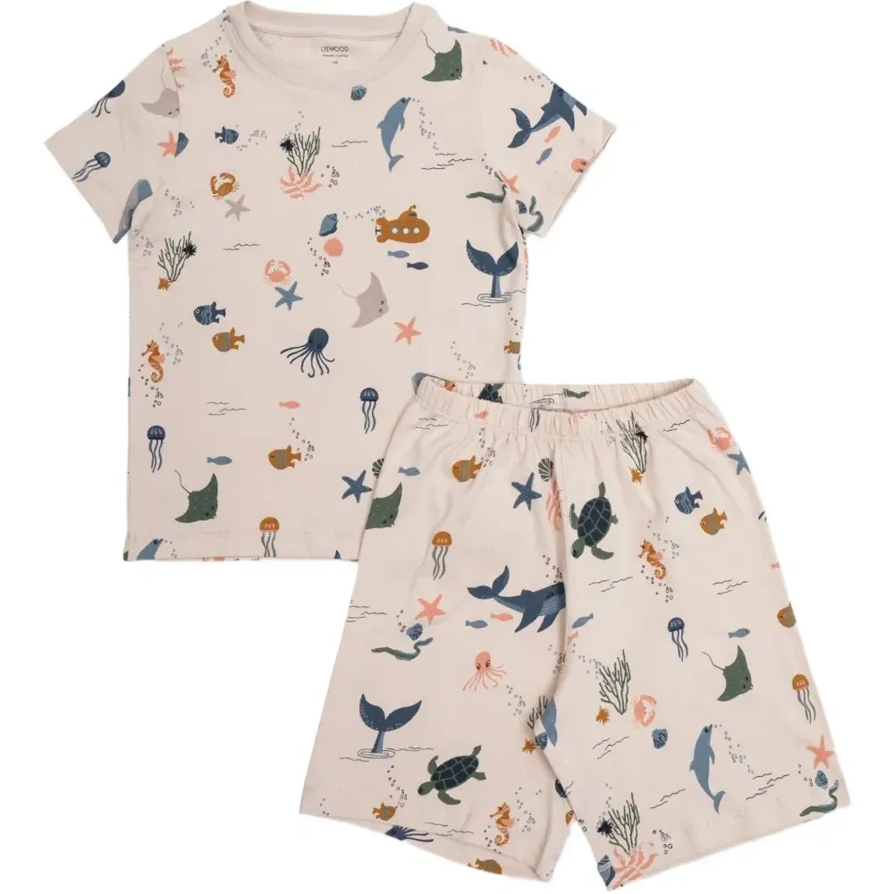 Комплект из рубашки и шортов с принтом