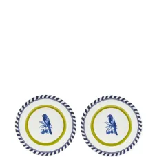 Декоративные тарелки с отделкой в полоску