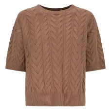 Топ фактурной вязки с короткими рукавами