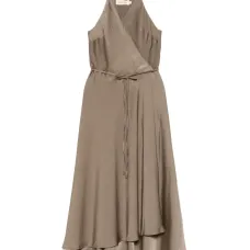 Атласное платье миди