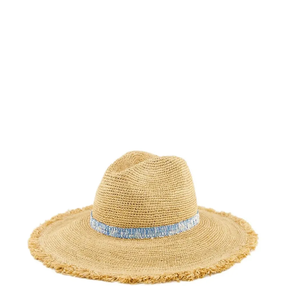 Шляпа rafia в технике кроше