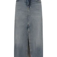 Джинсовая юбка макси с разрезом