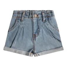 Джинсовые шорты со складками