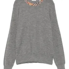 шерстяной свитер с отделкой в клетку