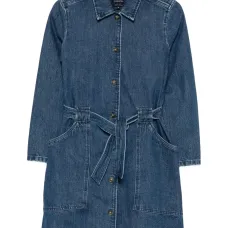 Джинсовое платье с поясом