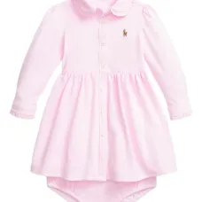 платье с воротником поло из ткани пике