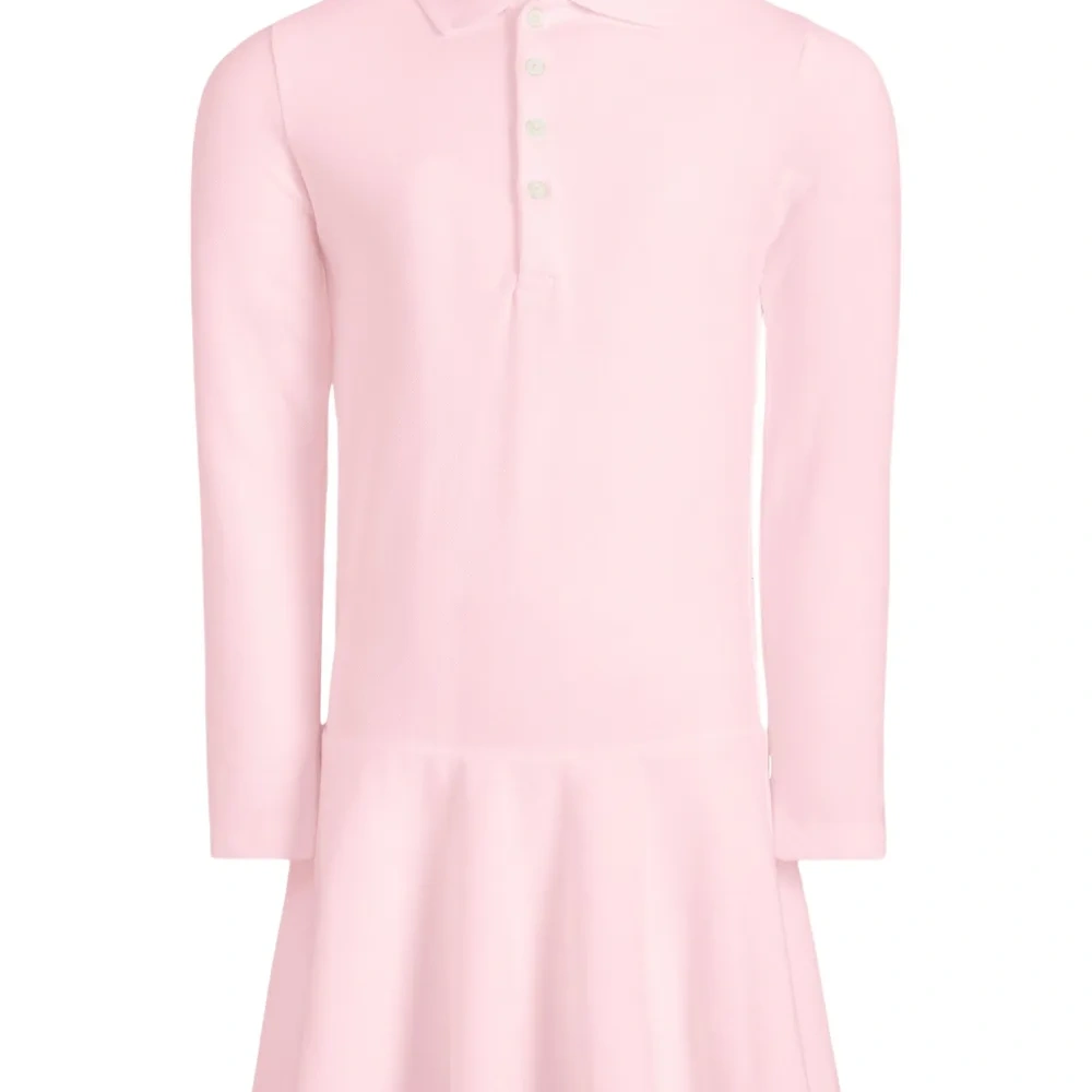 платье с воротником поло из ткани пике