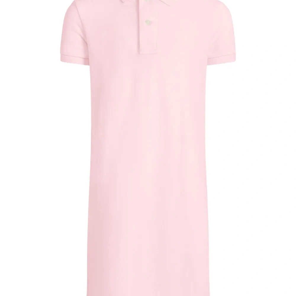 платье с воротником поло из ткани пике