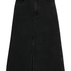 Джинсовая юбка миди с разрезом