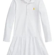 расклешенное платье с воротником поло