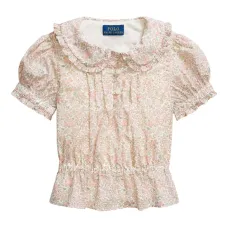 Блузка с цветочным принтом и оборками