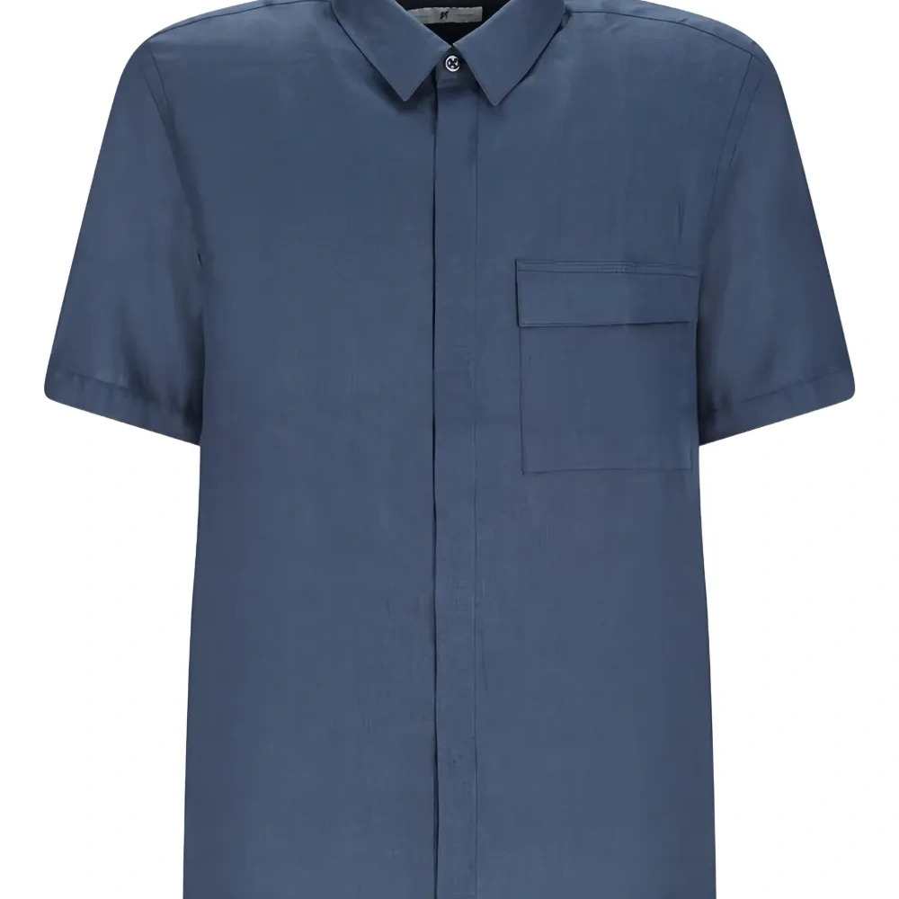 рубашка с короткими рукавами и накладным карманом