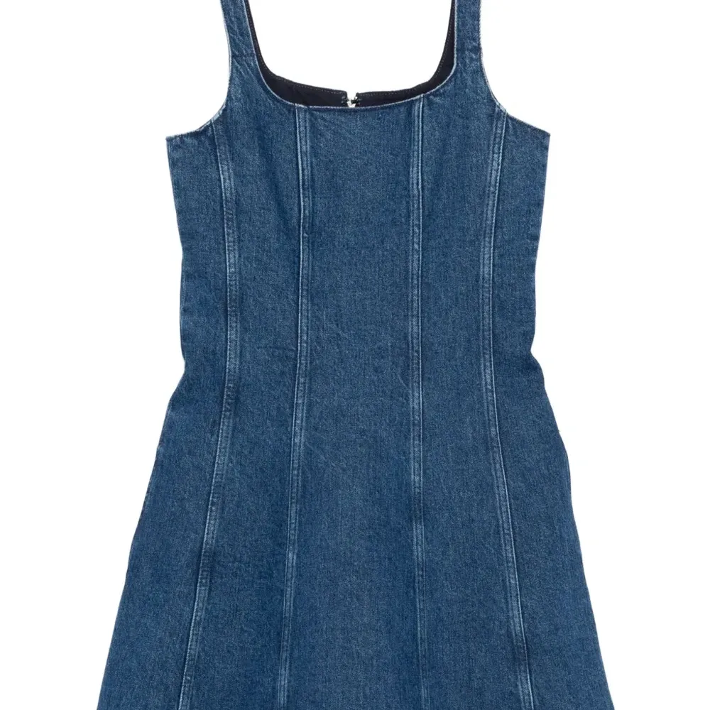 джинсовое платье мини с квадратным вырезом