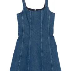 джинсовое платье мини с квадратным вырезом