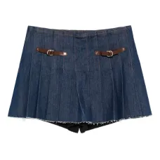 Плиссированная юбка мини с пряжкой