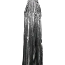 Платье с металлизированными плиссировками