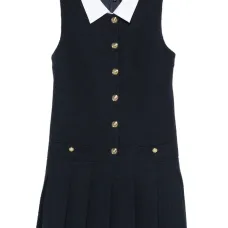 платье с плиссированным воротником