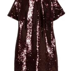 Платье с короткими рукавами и пайетками