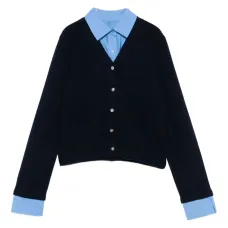 Кардиган на пуговицах с накладными карманами