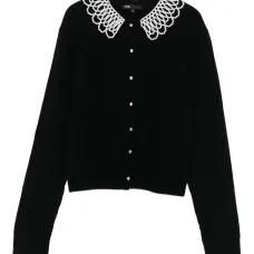 Кардиган с косами, украшенный искусственным жемчугом