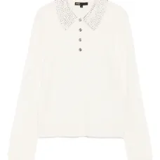 Поло-топ с украшенным воротником