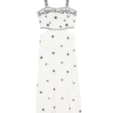 платье макси с вышивкой