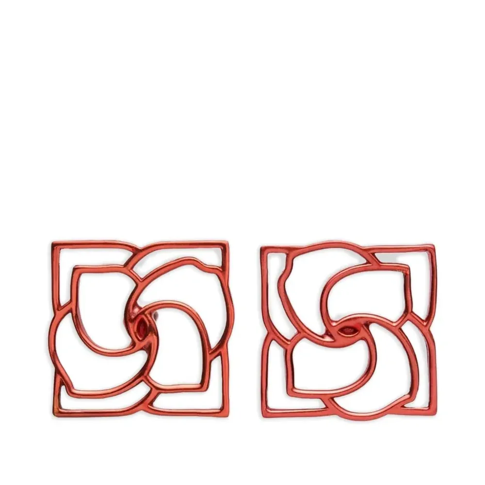 Квадратные серьги с логотипом