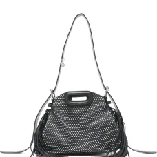 Сумка на плечо с бахромой и заклепками