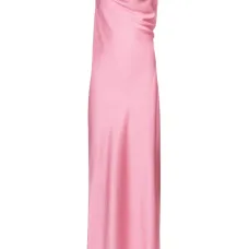 атласное платье-комбинация макси с драпировкой