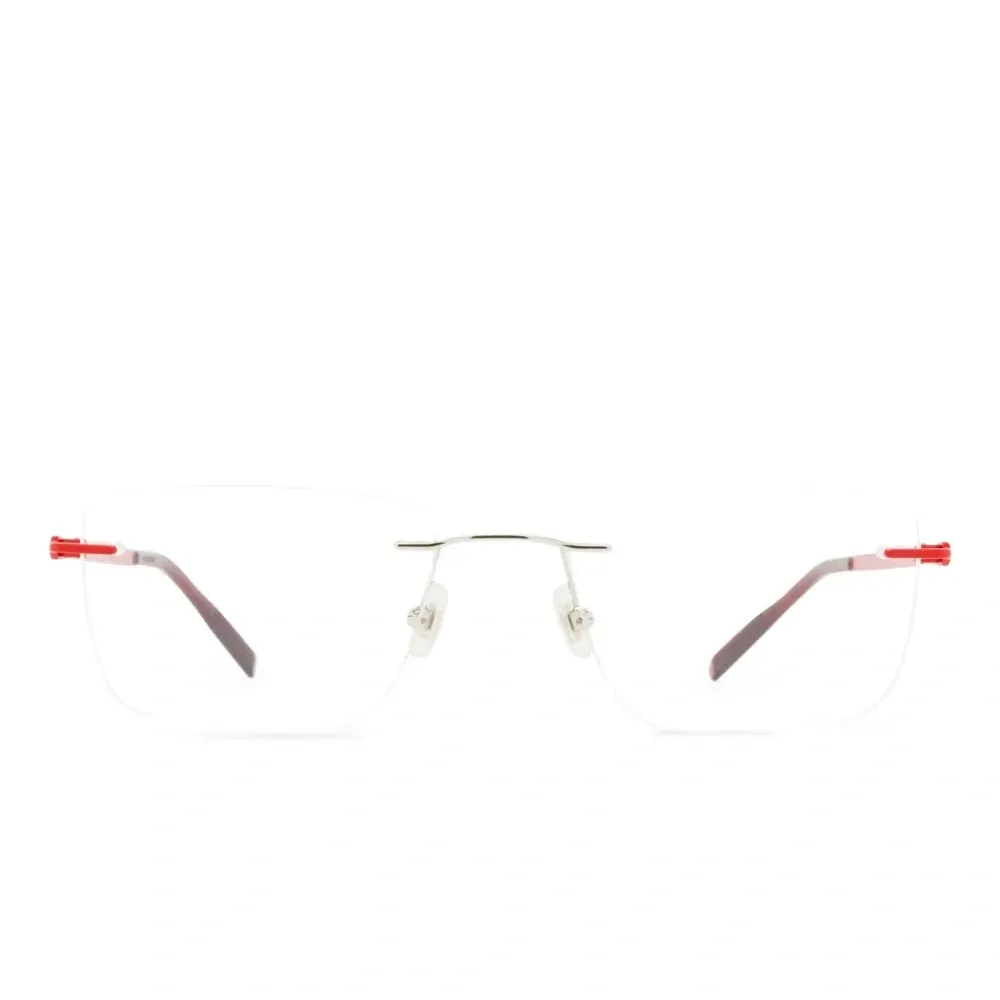 Очки в безободковой прямоугольной оправе