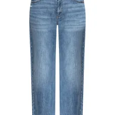 Прямые джинсы с подворотами