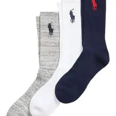 Комплект из трех пар носков с вышитым логотипом