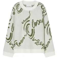 Свитер вязки интарсия с логотипом