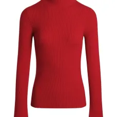 Свитер в рубчик с высоким воротником