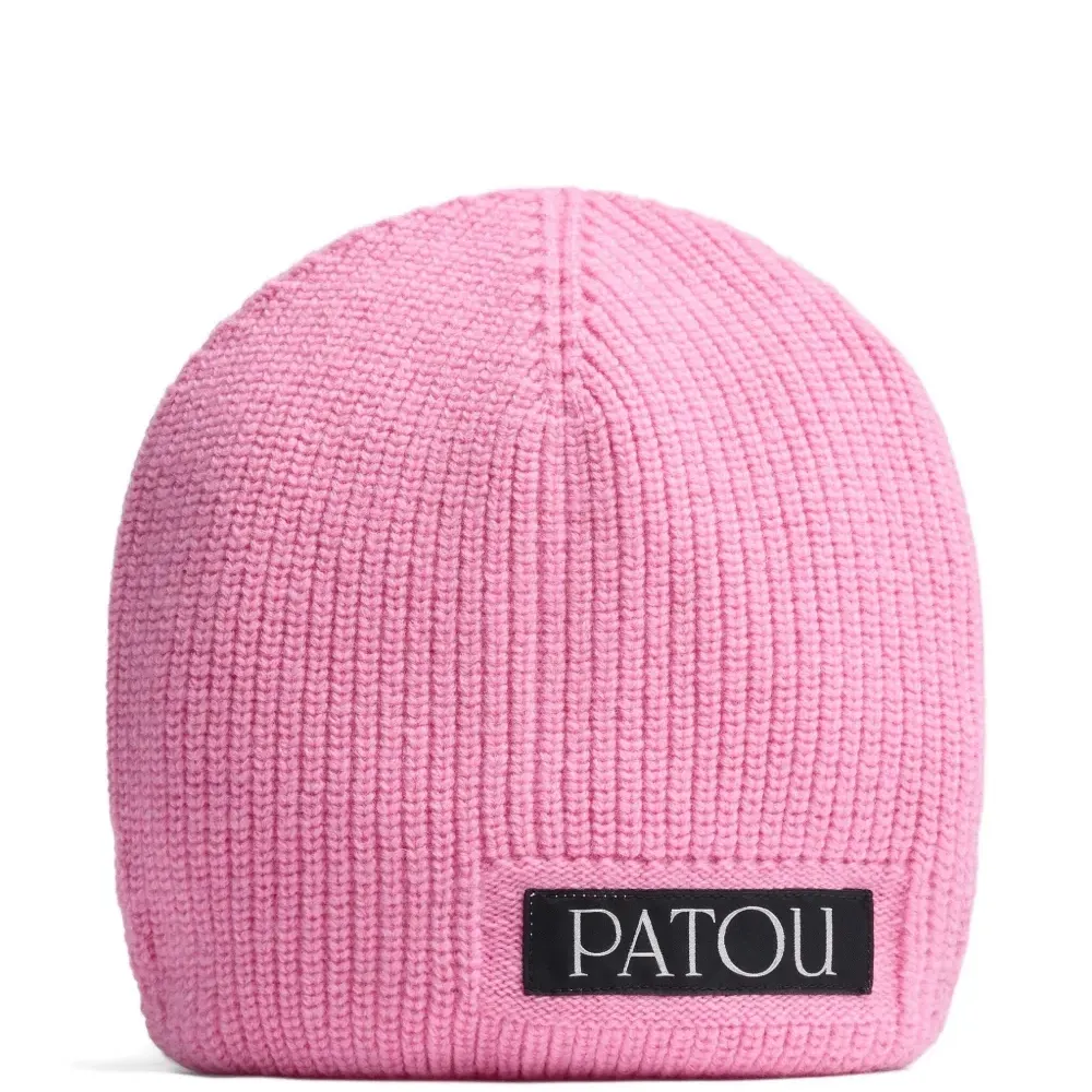 шапка бини в рубчик с логотипом