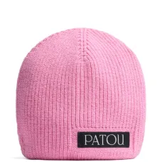 шапка бини в рубчик с логотипом