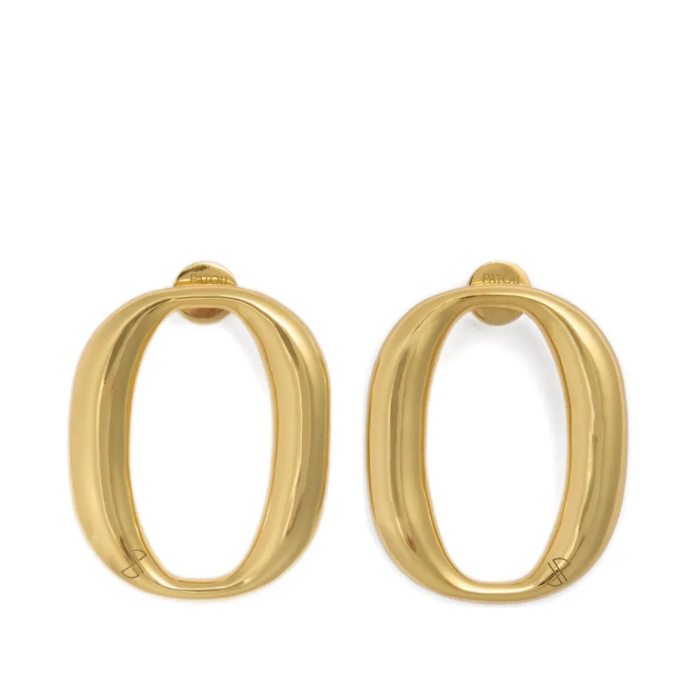 Серьги в овальной оправе