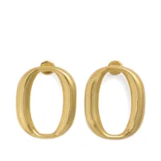 Серьги в овальной оправе