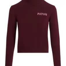 Джемпер вязки интарсия с высоким воротником Джемпер вязки интарсия с высоким воротником