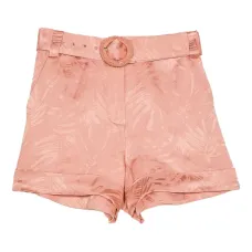 Шорты с поясом и принтом