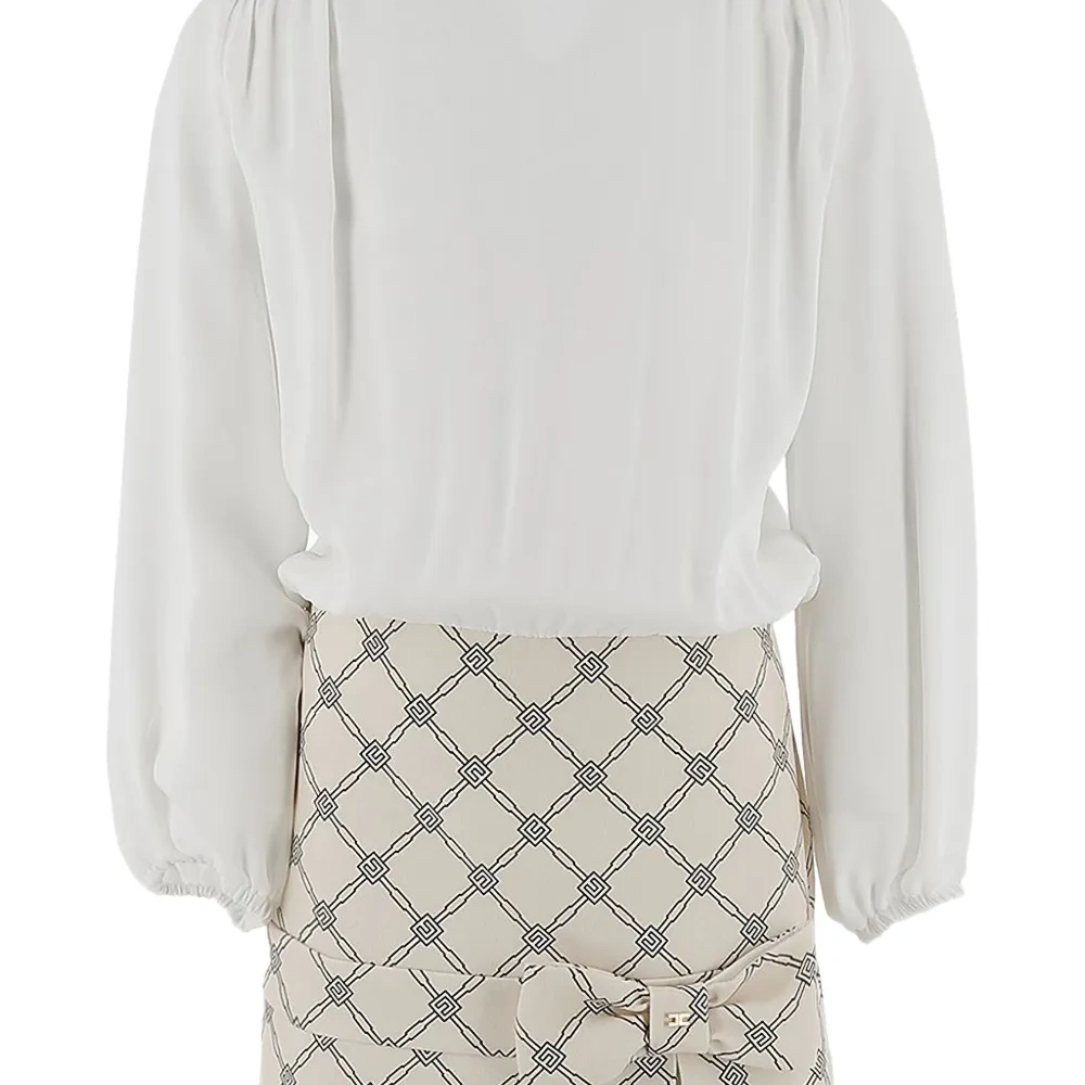 платье мини с геометричным принтом и бантом