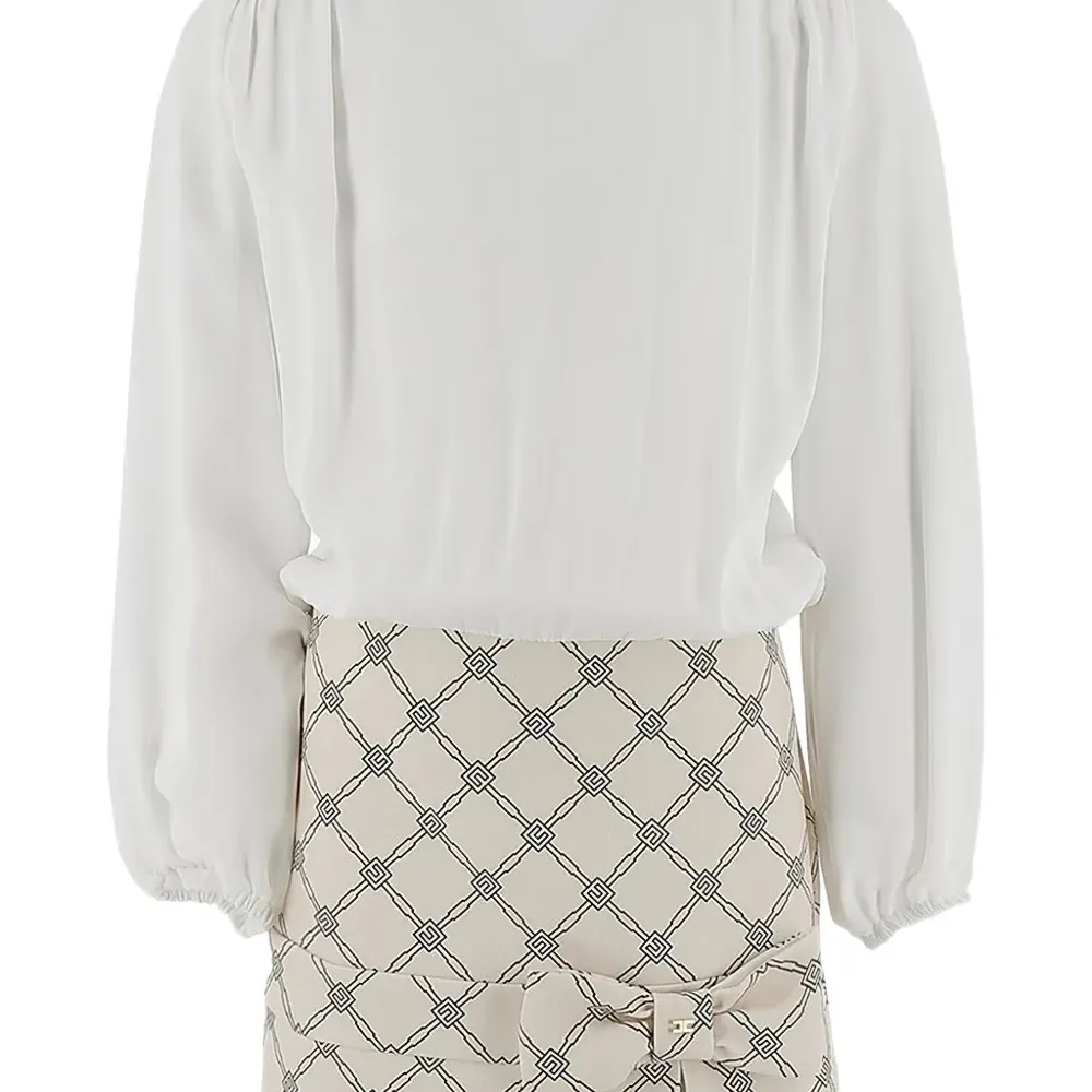 платье мини с геометричным принтом и бантом