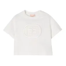 Укороченная футболка с вышитым логотипом