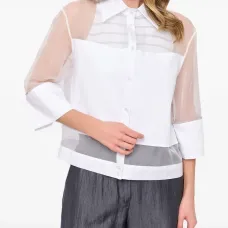 Рубашка с прозрачными вставками