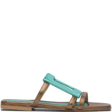 сандалии с эффектом металлик и пряжками