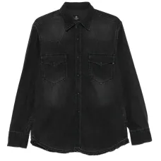 Джинсовая рубашка с бахромой