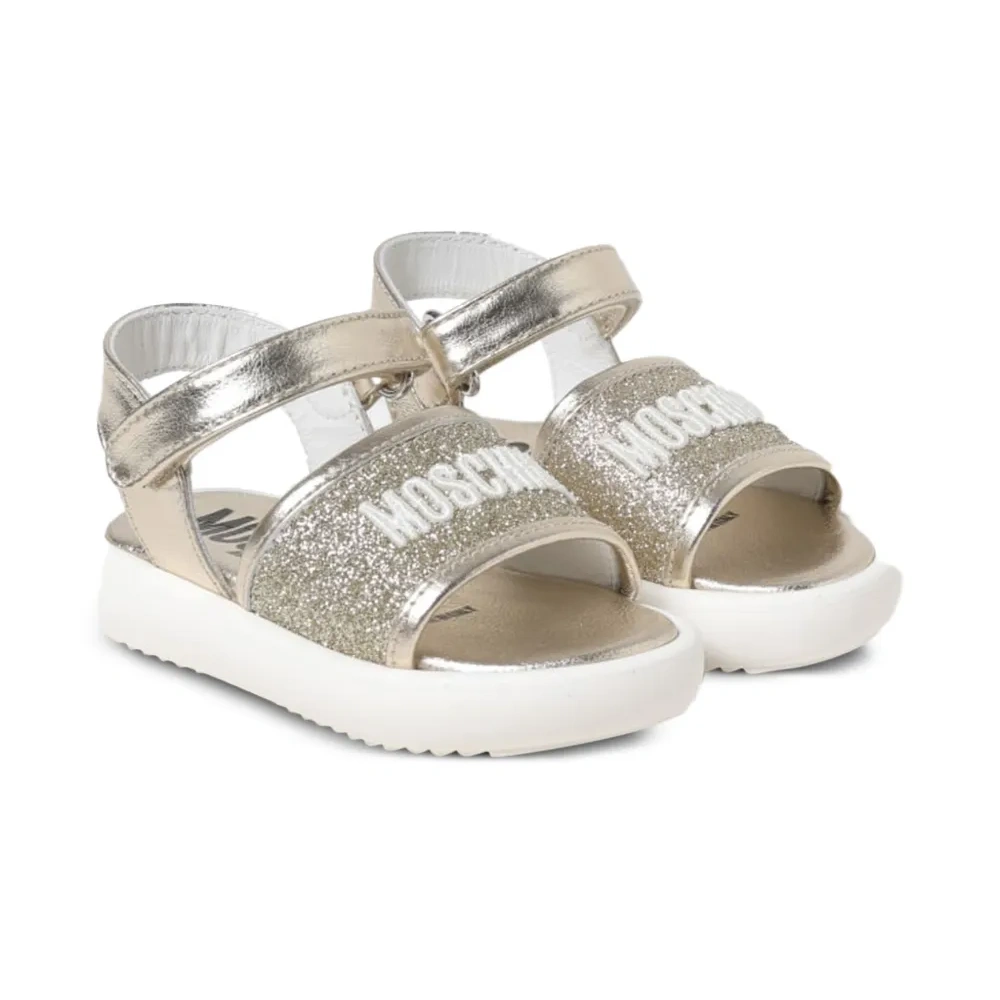 сандалии на липучках с блестками