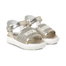 сандалии на липучках с блестками