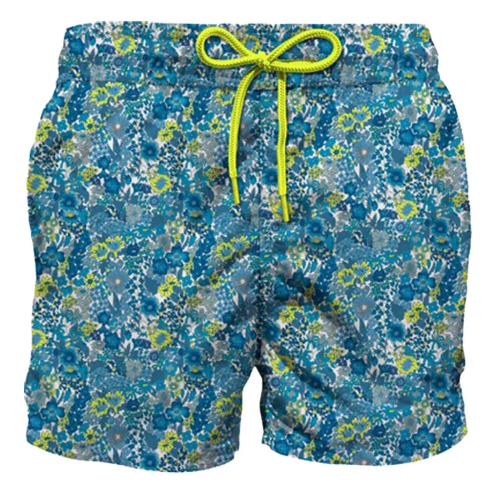 плавки-шорты с кулиской и цветочным принтом