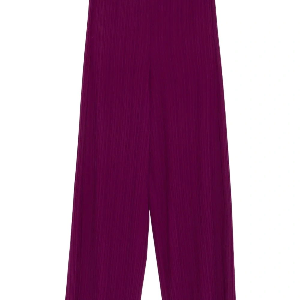 Широкие брюки в рубчик